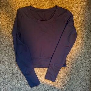 Lorna Jane Crisscross Cutout Open
Back Cropped Pullover Long Sleeve Top Navy